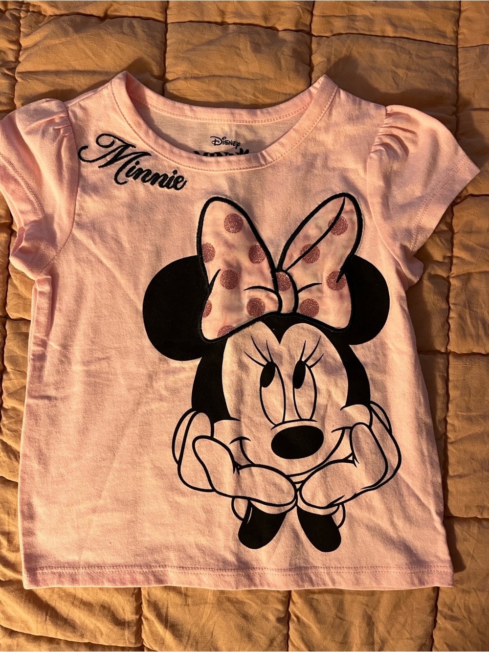 Disney Pink Minnie Mouse Puff Sleeve Tee